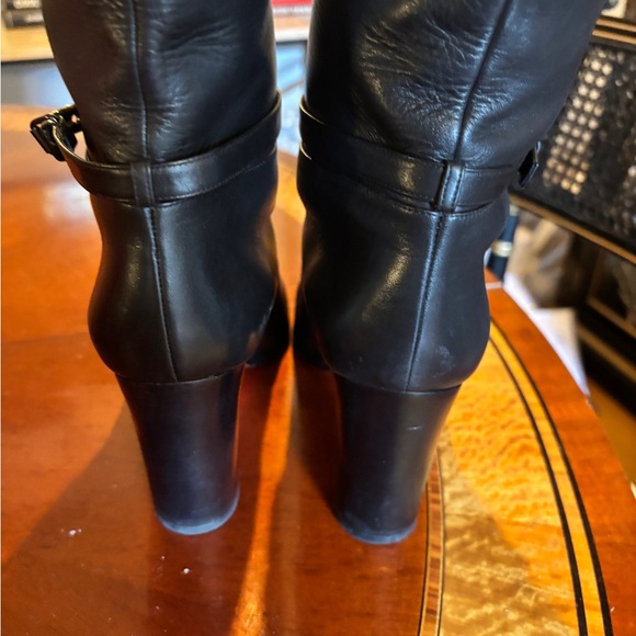Christian Louboutin MERVILLON 85 Black Leather Heeled Boots - Picture 5 of 13